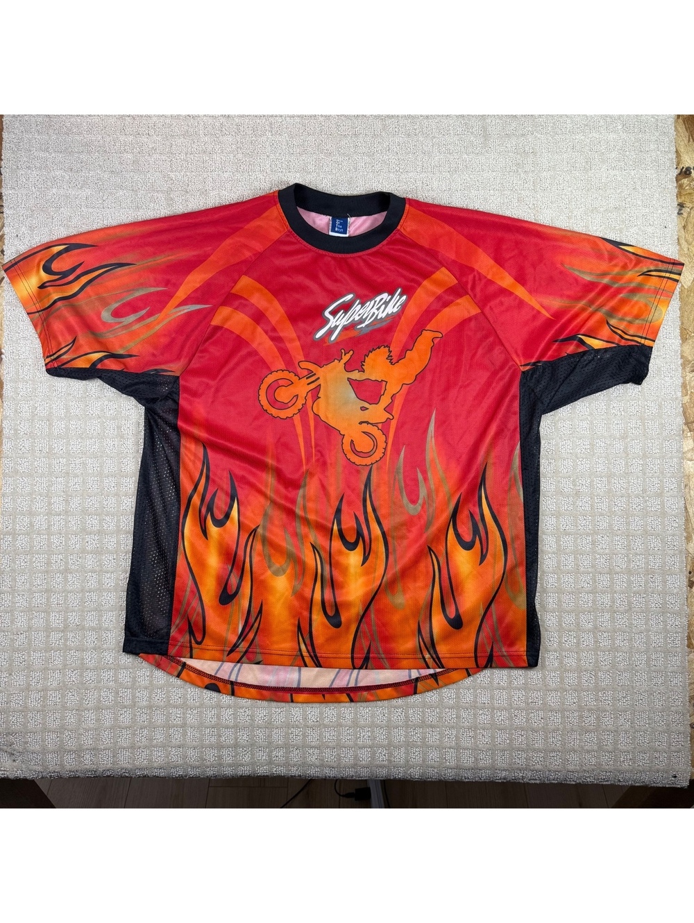 Y2K Flame Motocross Jersey Shirt Size Large Moto BMX